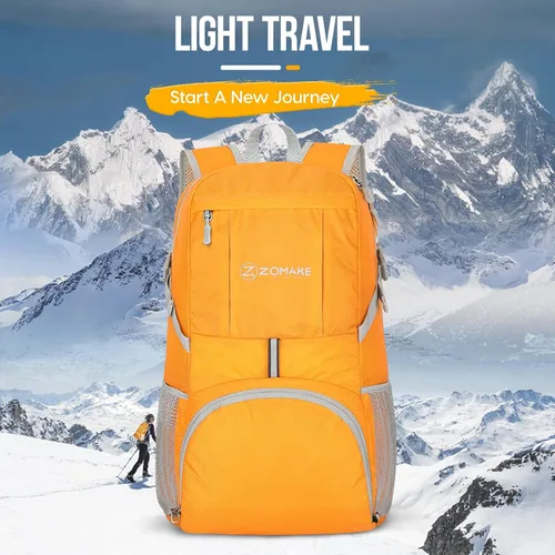 Miniatura 31 de Mochila de viaje Zomake ligera para senderismo, resistente al agua, mochila plegable para mujeres y hombres Negro