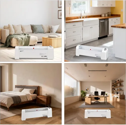 Miniatura 7 de BEYOND HEAT Calentador eléctrico de zócalo, calentador de convección de 1500W con termostato ajustable y protección contra sobrecalentamiento