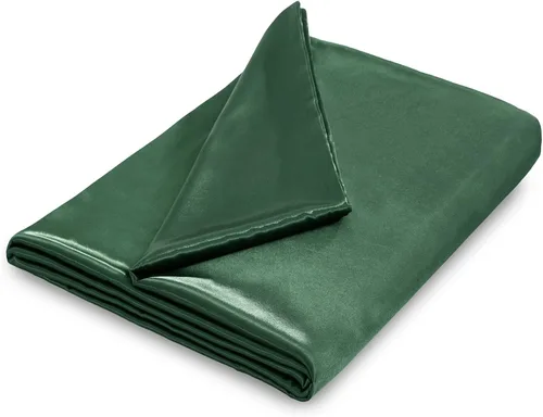 Miniatura 7 de NSGZ Funda de edredón de 48 x 72 pulgadas para manta con peso, funda de manta de satén con peso extraíble y sedosa con 8 lazos y cierre seguro