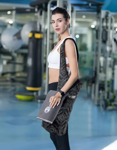 Miniatura 5 de IUGA Bolsa para esterilla de yoga con bolsillo lateral grande y bolsillo interior con cremallera, bolsa de yoga para esterilla, bolsas de yoga