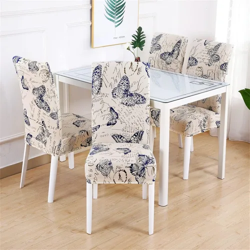 Miniatura 3 de HAOYONG Funda para Silla de Comedor con Estampado, Funda Desmontable Lavable para Silla Parsons, Protector de Asiento Desmontable para Comedor, 15