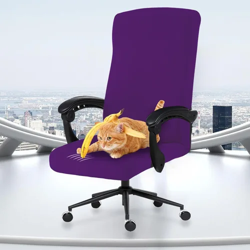 Miniatura 12 de Fundas elásticas para asiento de silla de oficina de escritorio - Funda universal de spandex para silla de computadora - Fundas removibles lavables