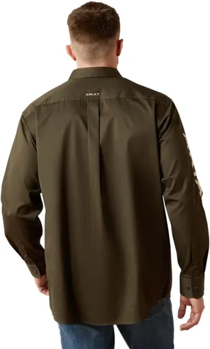 Miniatura 4 de Ariat Camisa de sarga con logotipo del equipo para hombre