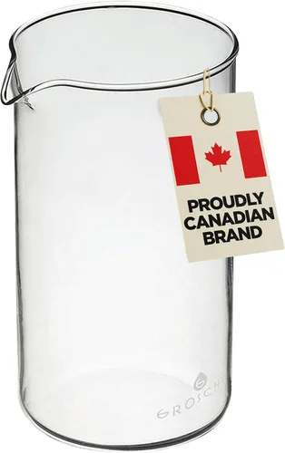 GROSCHE Vaso universal de vidrio de repuesto para prensa francesa, jarra de vidrio de borosilicato 3.3 para café y té, resistente al calor, se