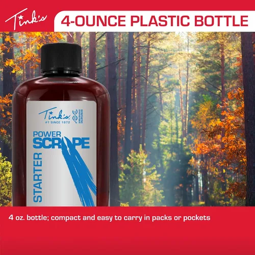 Miniatura 6 de TINK'S Power Scrape Starter Botella de 4 onzas líquidas Accesorios de caza, arrancador de raspado simulado para rasguños naturales
