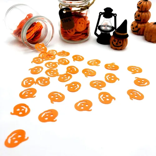 Miniatura 5 de Calabazas confeti de Acción de Gracias, Halloween, fiesta, decoración de mesa, suministros de decoración de mesa con purpurina metálica
