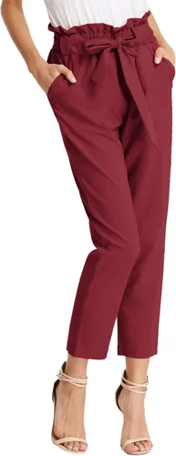 GRACE KARIN - Pantalones para mujer con cintura fruncida, pantalones tipo tubo de corte entallado y estilo casual para oficina
