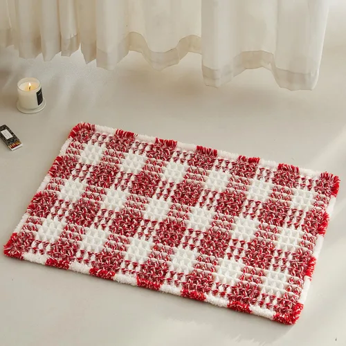 Miniatura 53 de TYUU Tapete de baño estilo gofre, tapete de baño bohemio, antideslizante, lavable, súper absorbente, de secado rápido, bonito tapete de baño
