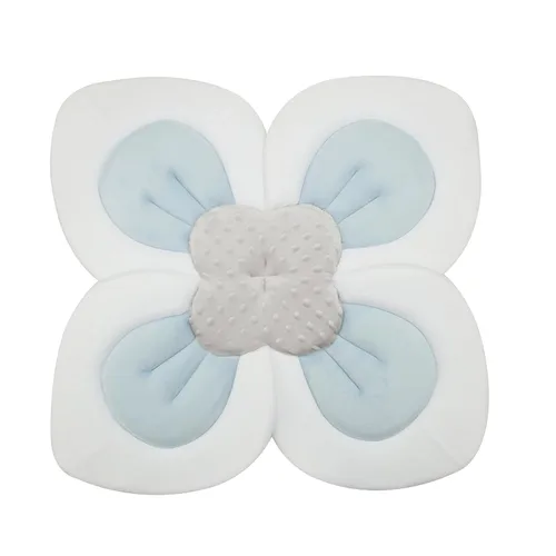 PandaEar Almohadilla de baño para bebé recién nacido, pétalos de flores suaves para fregadero, bañera, regalo esencial para ducha (azul)