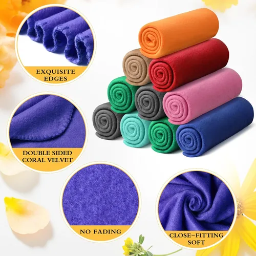 Miniatura 3 de Kinlop Manta de forro polar a granel de 60 x 50 pulgadas, suave, ligera y acogedora, manta cálida de felpa para mascotas, para cama, sofá, hogar