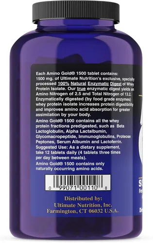 Miniatura 4 de Ultimate Nutrition Amino Gold - 1500 mg - 325 Tabletas
