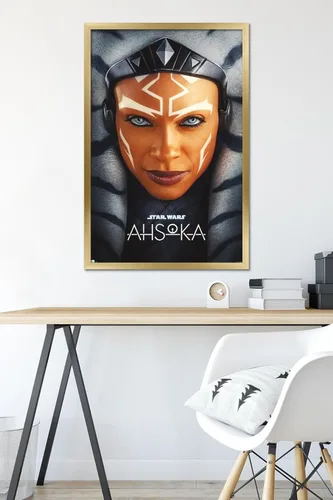 Miniatura 6 de Trends International Star Wars: Ahsoka - Póster de pared de una hoja, 34 pulgadas de largo x 22.4 pulgadas, versión enmarcada en oro Versión