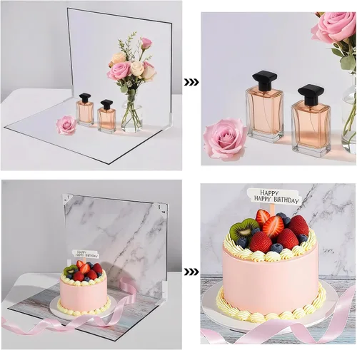 Miniatura 2 de Telones de fondo para fotografía de alimentos, tablero de fondo de fotos de 16.5 x 13.3 pulgadas con 14 patrones de fondo para fotografía