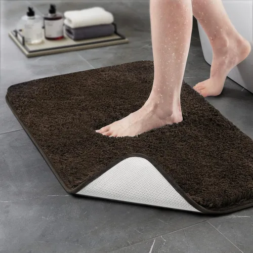 Miniatura 26 de TECHMILLY Alfombras Corredoras de Baño Super Suaves Peludas, Alfombras de Baño de Microfibra Gruesas Antideslizantes Absorbentes, Tapete de Baño