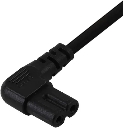 Miniatura 3 de Cable de alimentación de TV, 6 pies/5.9 ft de doble ángulo (ángulo tipo L) IEC 320 C7 a Nema 1-15P Cable de alimentación de CA, NISPT-2 18AWG 2