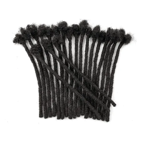Miniatura 6 de Extensiones de rastas de cabello humano de 6 pulgadas de grosor, 10 hebras, extensiones de cabello humano real, negro natural para mujeres, hombres