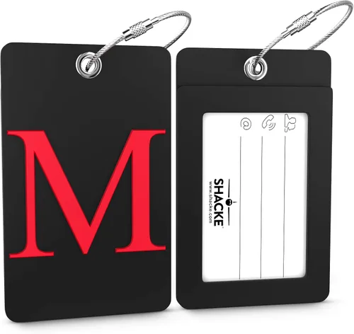 Miniatura 209 de Etiqueta de equipaje con inicial, totalmente flexible, con aro de acero inoxidable, letra G
