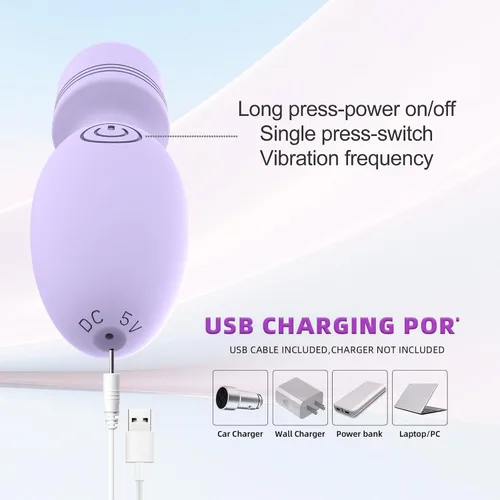Miniatura 6 de Masajeador personal de espalda, masajeador de mano impermeable y recargable, 10 patrones de masaje por vibración, perfecto para relajación de viaje