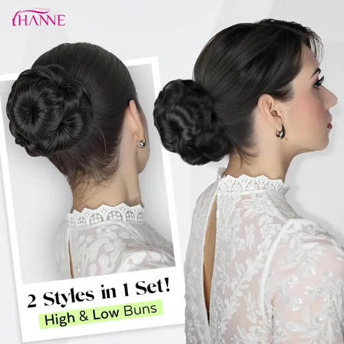 Miniatura 5 de HANNE Moños de pelo para mujer, extensión de moño de pelo falso, moño de cola de caballo, extensión de pelo sintético artificial para mujer, moño