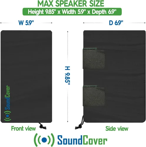 Miniatura 2 de The Original Light Outdoor Speaker Covers para altavoces montados en soporte C - Poliéster 210T premium con revestimiento protector UV plateado