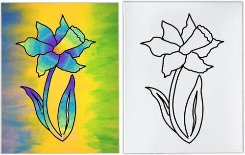 Miniatura 2 de INDIGO ART STUDIO Kit de pintura de lienzo predibujado para adultos, niños, parejas, estirado y estarcido, actividad artística, flor de loto #4