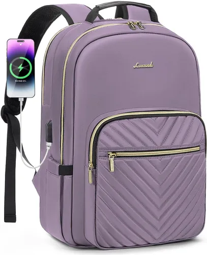 Miniatura 19 de LOVEVOOK - Mochila para laptop de 15.6 pulgadas para mujer, linda mochila de viaje con asa superior, mochila profesional para computadora, mochila