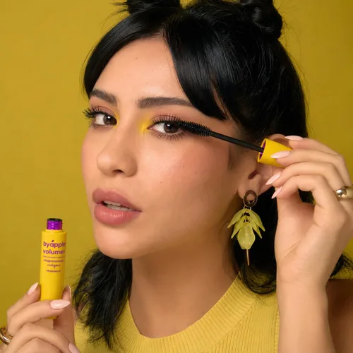 Miniatura 5 de BY APPLE Volumen Mascara, 10 veces de volumen con vitaproteína, colágeno y vitamina E, resistente al agua, cepillo largo, negro, 0.45 onzas líquidas