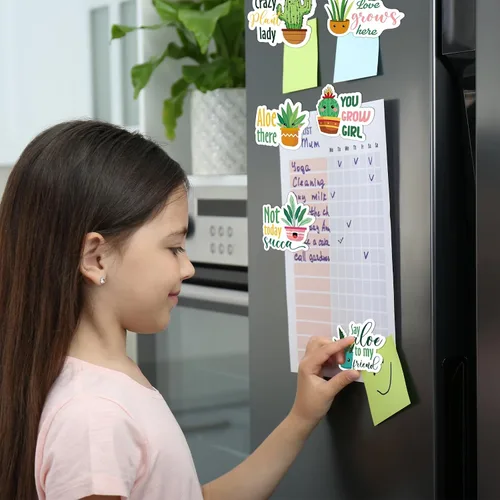 Miniatura 5 de Kanayu 16 imanes de nevera divertidos para plantas, juego de palabras para plantas, decoración magnética para el hogar, cocina, decoración magnética