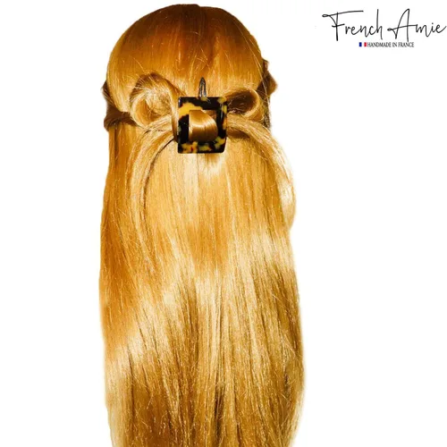 Miniatura 6 de French Amie Squared Tokyo - Pasador de pelo pequeño hecho a mano, acetato de celuloide, sin metal, para mujer
