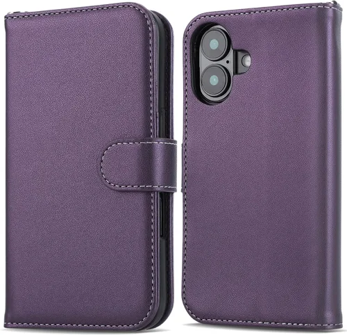 Miniatura 18 de ULAK Compatible con iPhone 15 Estuche tipo cartera para mujer, funda tipo billetera de piel PU premium con tarjetero, función de caballete, estuche