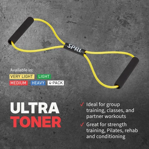 Miniatura 4 de SPRI Ultra Toner Figura 8 Banda de resistencia con asas acolchadas ideal para estiramiento, ejercicio, entrenamiento de fitness, yoga, pesas