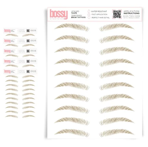 Miniatura 71 de 5 paquetes de tatuajes temporales para cejas, adhesivos impermeables para cejas, tatuajes falsos para el cabello tipo pelar de transferencia