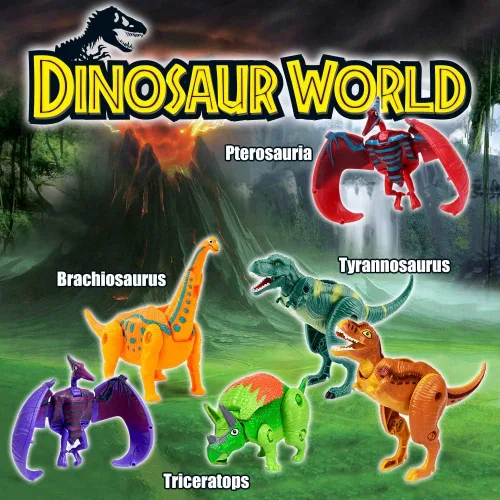 Miniatura 6 de OCATO Huevos de Pascua rellenos de juguetes de dinosaurio, huevos de dinosaurio deformación gigantes, rellenos de huevos de Pascua, rellenos