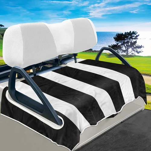 YOKYHOM Fundas de asiento de carrito de golf para carritos de 2 y 4 pasajeros, manta suave de toalla de asiento que protege del calor, el frío y el