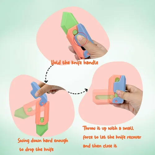 Miniatura 5 de Juguete para ansiedad impreso en 3D, cuchillo de zanahoria por gravedad, regalos sensoriales para adultos y niños, alivio de ansiedad y estrés
