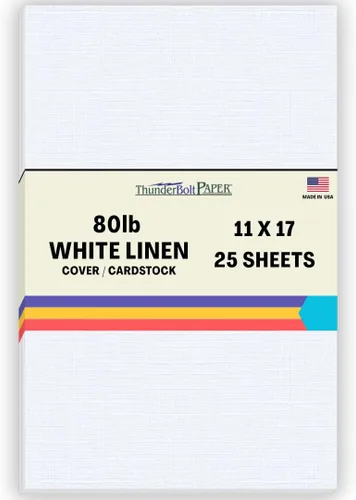 Miniatura 47 de 100 hojas de papel de cubierta de lino blanco brillante 80# – 4.5 x 6.5 pulgadas, invitación 1/2 pulgada más pequeña que 5 x 7 – peso de tarjeta