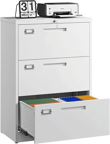 Miniatura 13 de Letaya Archivador de 2 cajones con cerradura, archivador lateral de metal para oficina en casa, tamaño carta/legal/A4
