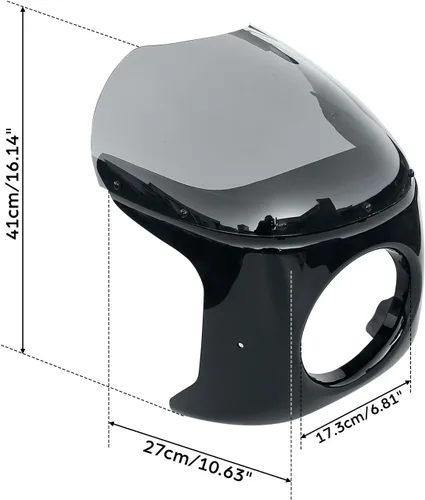Miniatura 6 de Carenaje de faro delantero redondo universal de 17.8 cm con kit de parabrisas ahumado para motocicleta Harley BMW Suzuki Yamaha