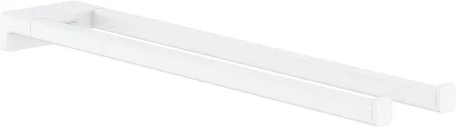 Miniatura 6 de hansgrohe AddStoris 41770340 - Toallero de doble asa en cromo negro cepillado, accesorios de 1 pulgada