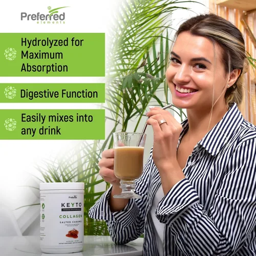 Miniatura 4 de Proteína de colágeno Keto en polvo con aceite MCT, apto para dieta cetogénica y paleo, péptidos de colágeno hidrolizados criados con pasto puro