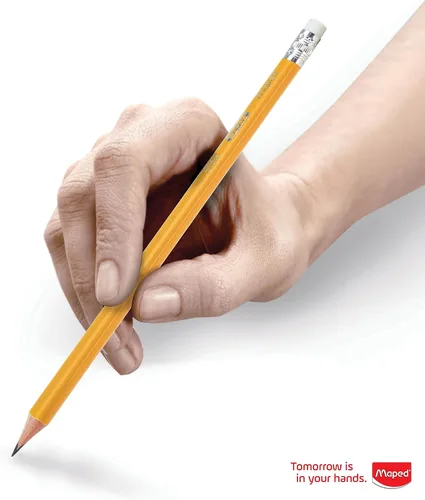 Miniatura 4 de Maped - Lápices de grafito triangular amarillo Essentials #2 - Paquete de 12 - Preafilados