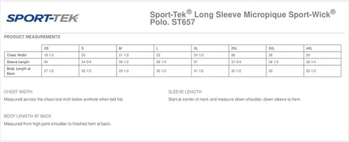 Miniatura 2 de SPORT-TEK Polo de manga larga Micropique Sport Wick para hombre