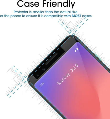 Miniatura 4 de amFilm Paquete de 3 protectores de pantalla de vidrio templado para Google Pixel 3 (2018)