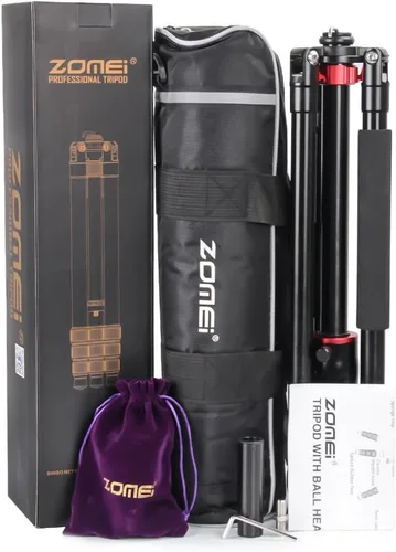 Miniatura 7 de Zomei Trípode de cámara portátil de magnesio monopod de aluminio de 4 secciones superior trípode profesional con cabezal de bola placa de liberación