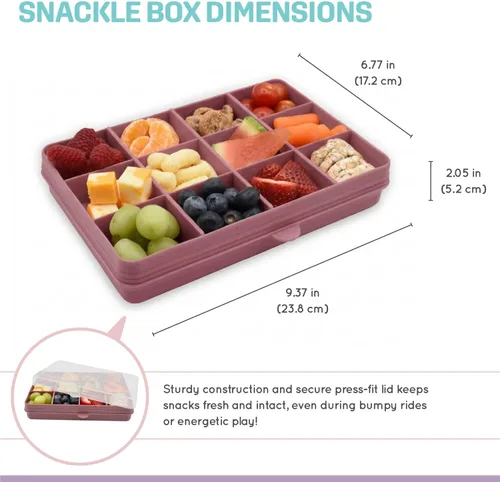 Miniatura 3 de melii Snackle Box Contenedor de aperitivos de 12 compartimentos con separadores extraíbles, almacenamiento de alimentos sin BPA para viajes