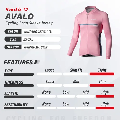 Miniatura 33 de Santic - Camiseta de ciclismo para hombre, manga larga, reflejante, cremallera completa, con bolsillos