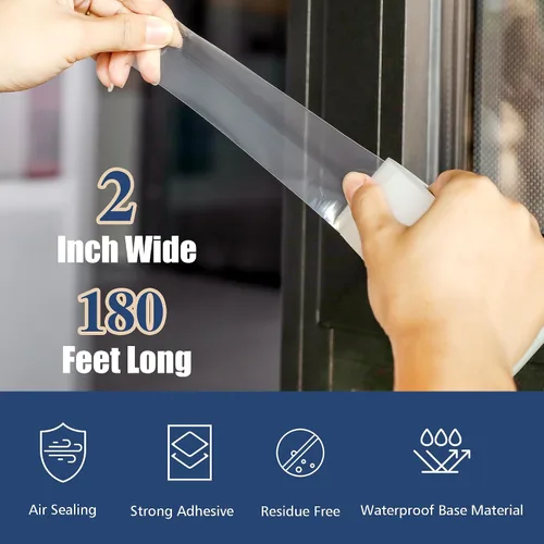 Miniatura 2 de Breliter Cinta adhesiva transparente para ventanas de alta resistencia - Cinta adhesiva transparente para ventanas para invierno y aislamiento