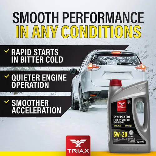 Miniatura 7 de TRIAX Synergy SRT 5W-20 Aceite de motor PAO-éster completamente sintético, drenaje de 12.4 mi, modificación por fricción moly/boro, licencia API SP