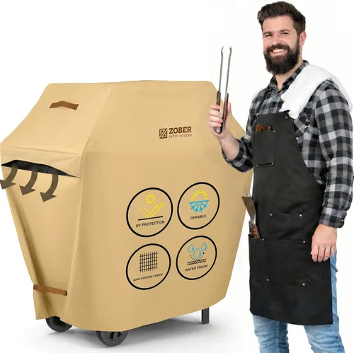 Miniatura 10 de ZOBER Funda resistente para parrilla de barbacoa, 58 pulgadas, impermeable, de doble capa, se adapta a la cubierta de parrilla de gas Weber
