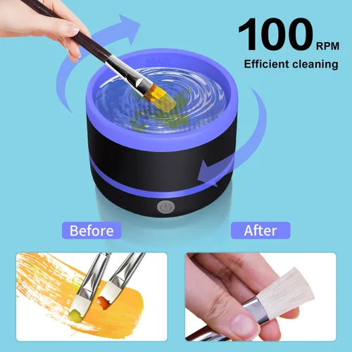Miniatura 2 de YAGHVEO® Limpiador de pinceles de pintura eléctrica, taza de enjuague, limpiador de pinceles de pintura, enjuague de pinceles para pintar, máquina